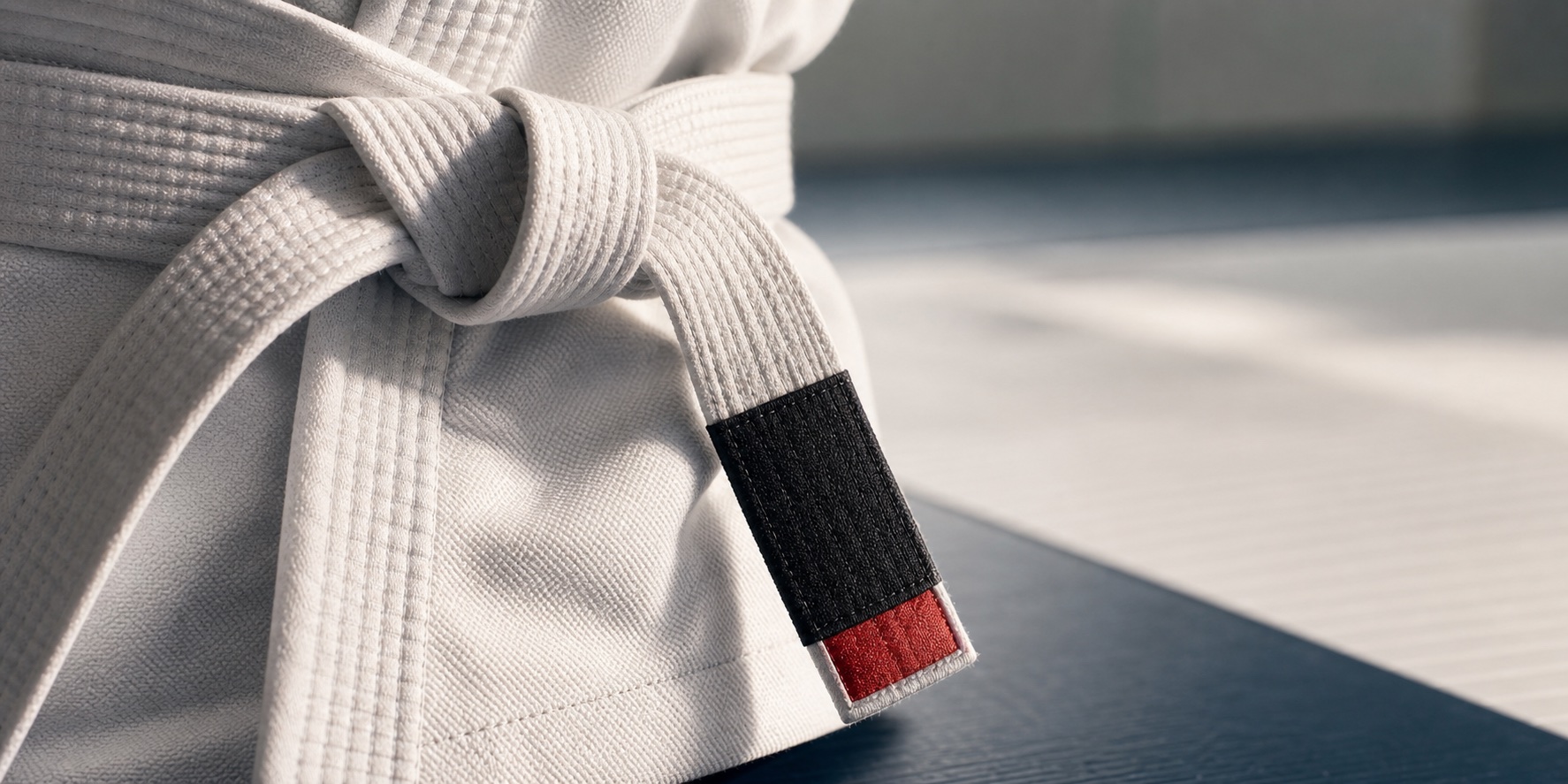 White belt tied around a gi